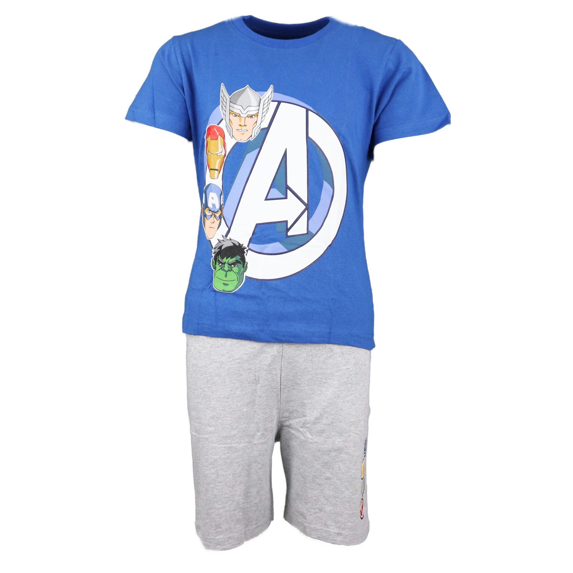 MARVEL Schlafanzug Marvel Avengers Kinder Jungen Pyjama (2 tlg) Gr. 104 bis 134, Baumwolle