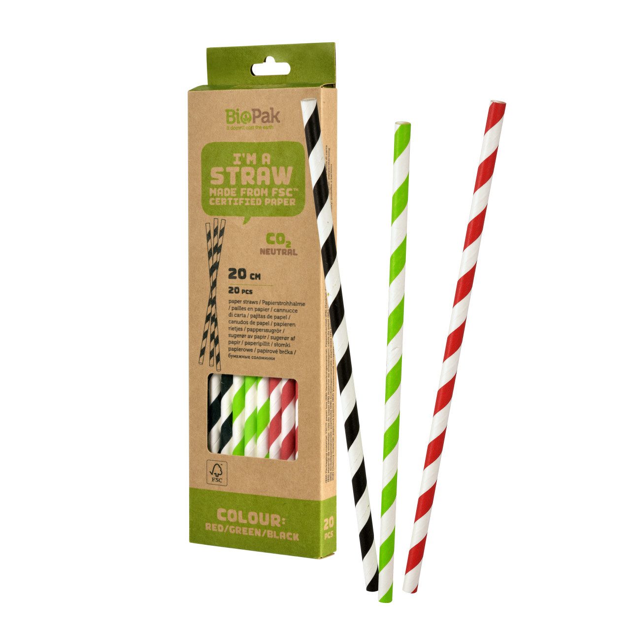 Duni Trinkhalme Duni Trinkhalme Papier mehrfarbig 20 cm - 20 Stück