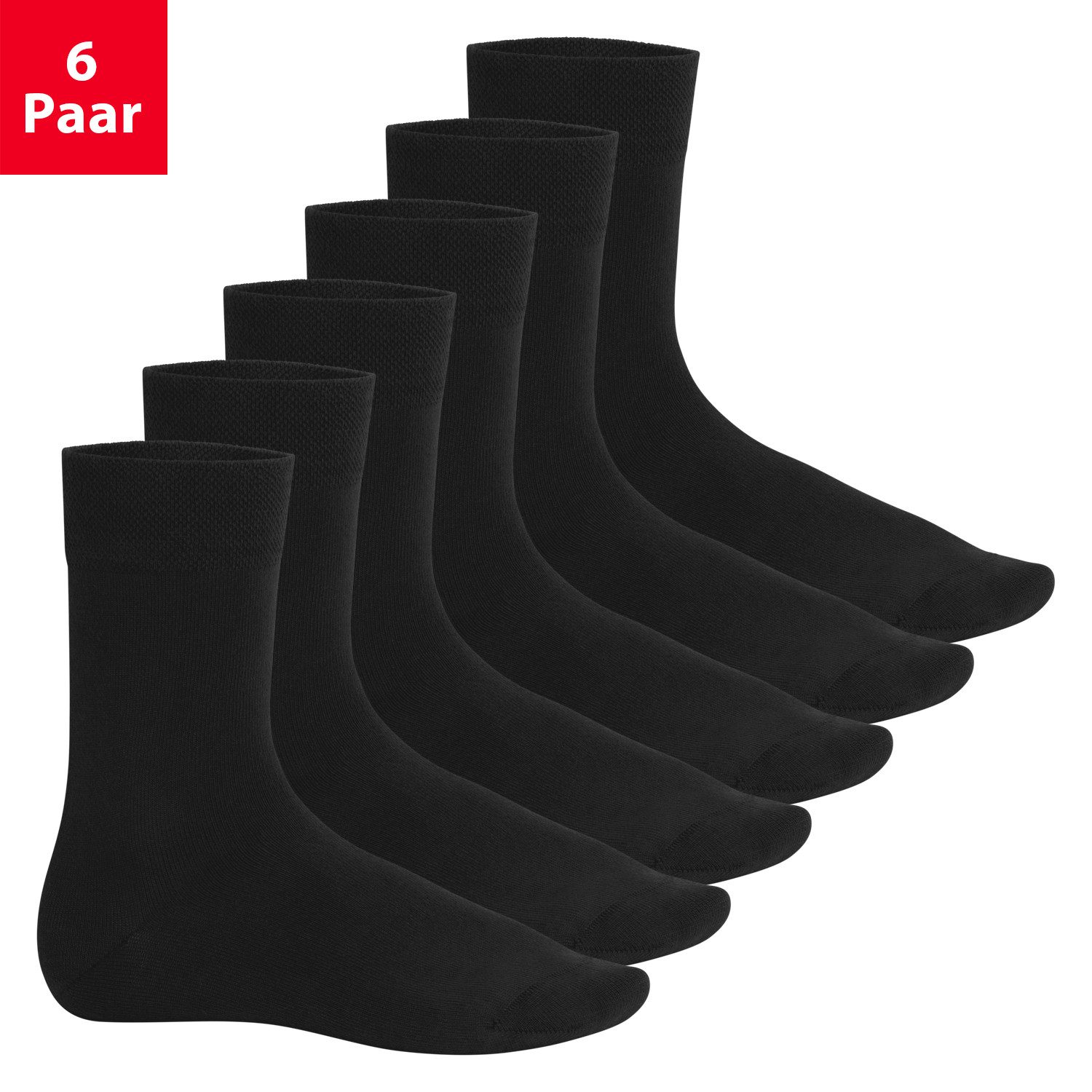 Basicsocken Herren Viskose Socken (6 Paar) atmungsaktiv extra soft
