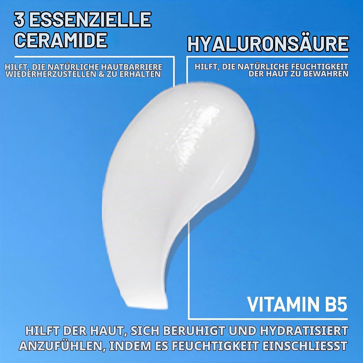 CeraVe Gesichtsserum Feuchtigkeitsspendendes Hyaluronsäure mit 3 essenziellen Ceramiden und Vitamin B5, 30 ml, Aufpolsterndes Gesichtsserum für trockene bis nor – Bild 5 von 5