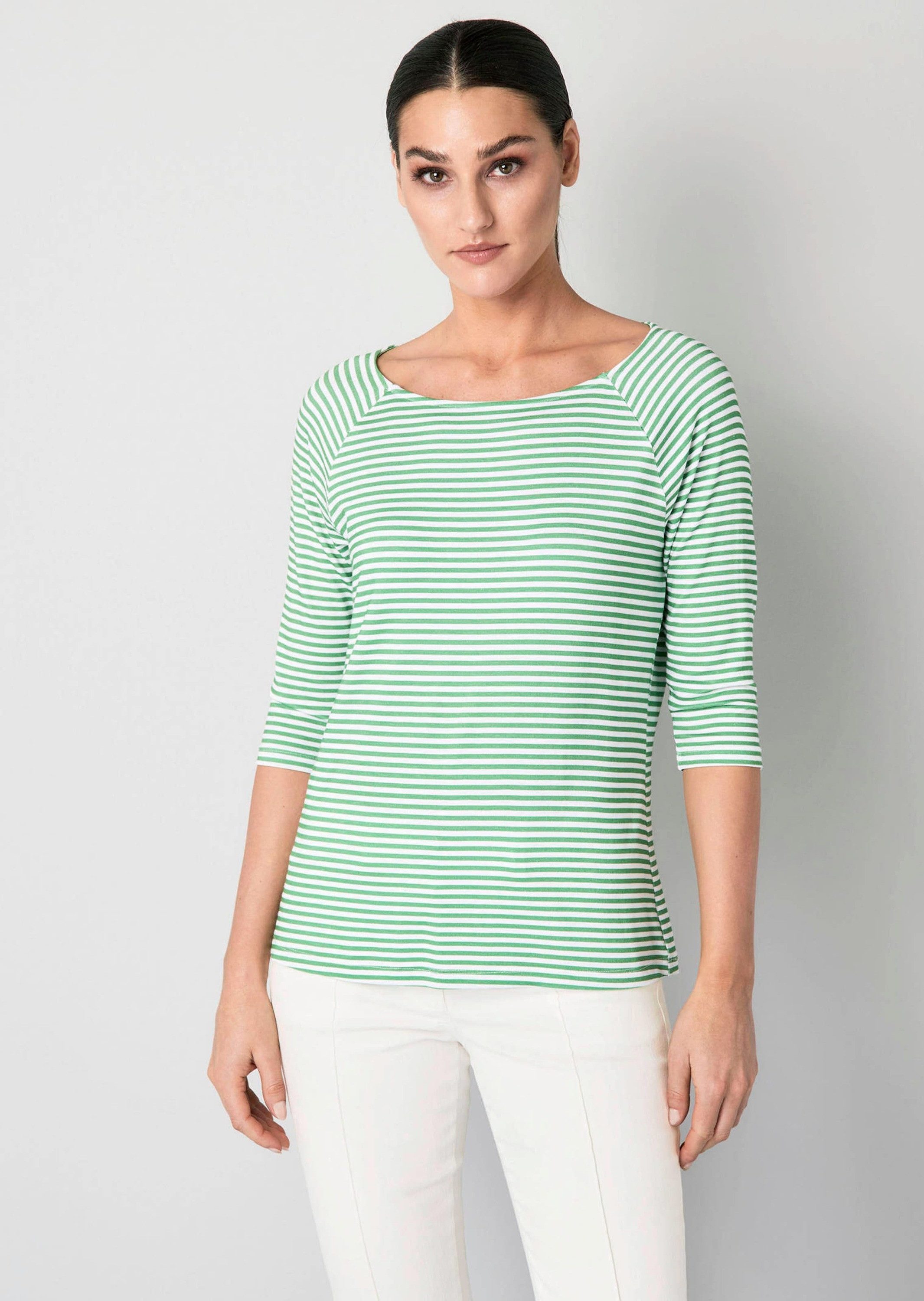 3/4-Arm-Shirt Shirt mit Streifen