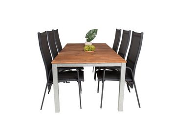 ebuy24 Garten-Essgruppe Zenia Gartenset Tisch 100x200cm und 6 Stühle Copac, (7-tlg)