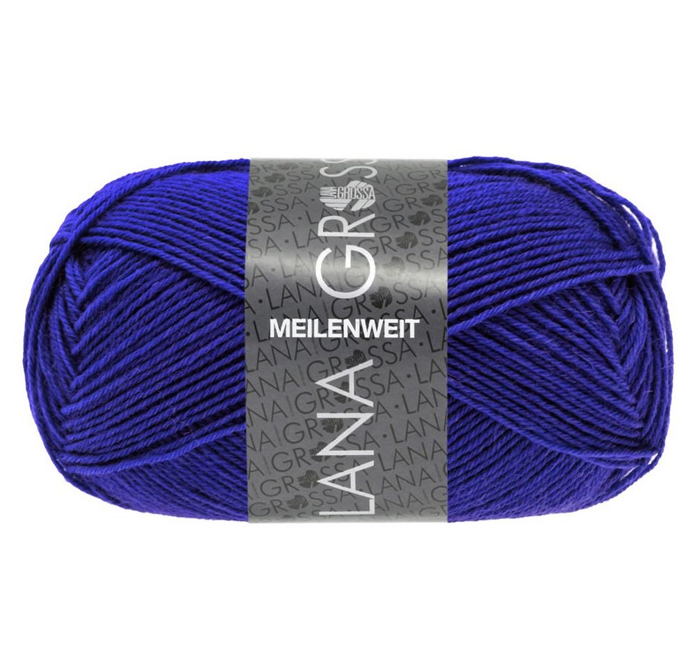LANA GROSSA MEILENWEIT 50 g UNI Häkelwolle, 210 m (4-fach Sockenwolle mit 80 % Schurwolle), 50 g
