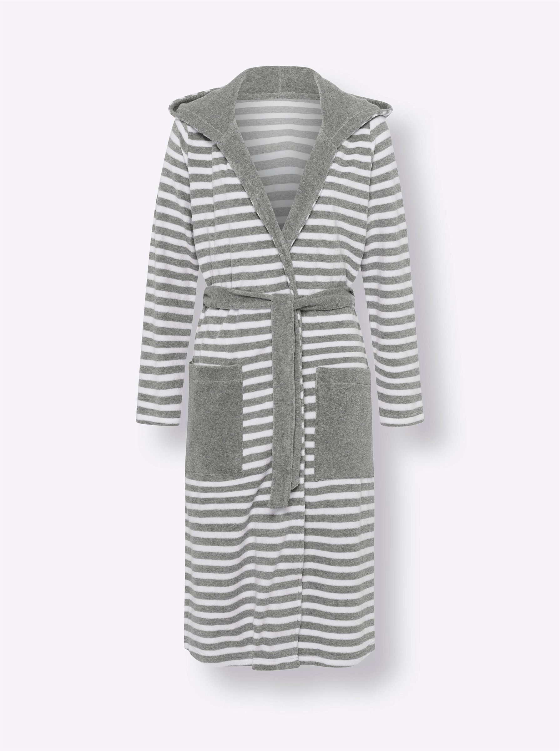 Sieh an! Damenbademantel Bademantel Langarm, Länge ca. 100 cm, Baumwolle, Bindeband