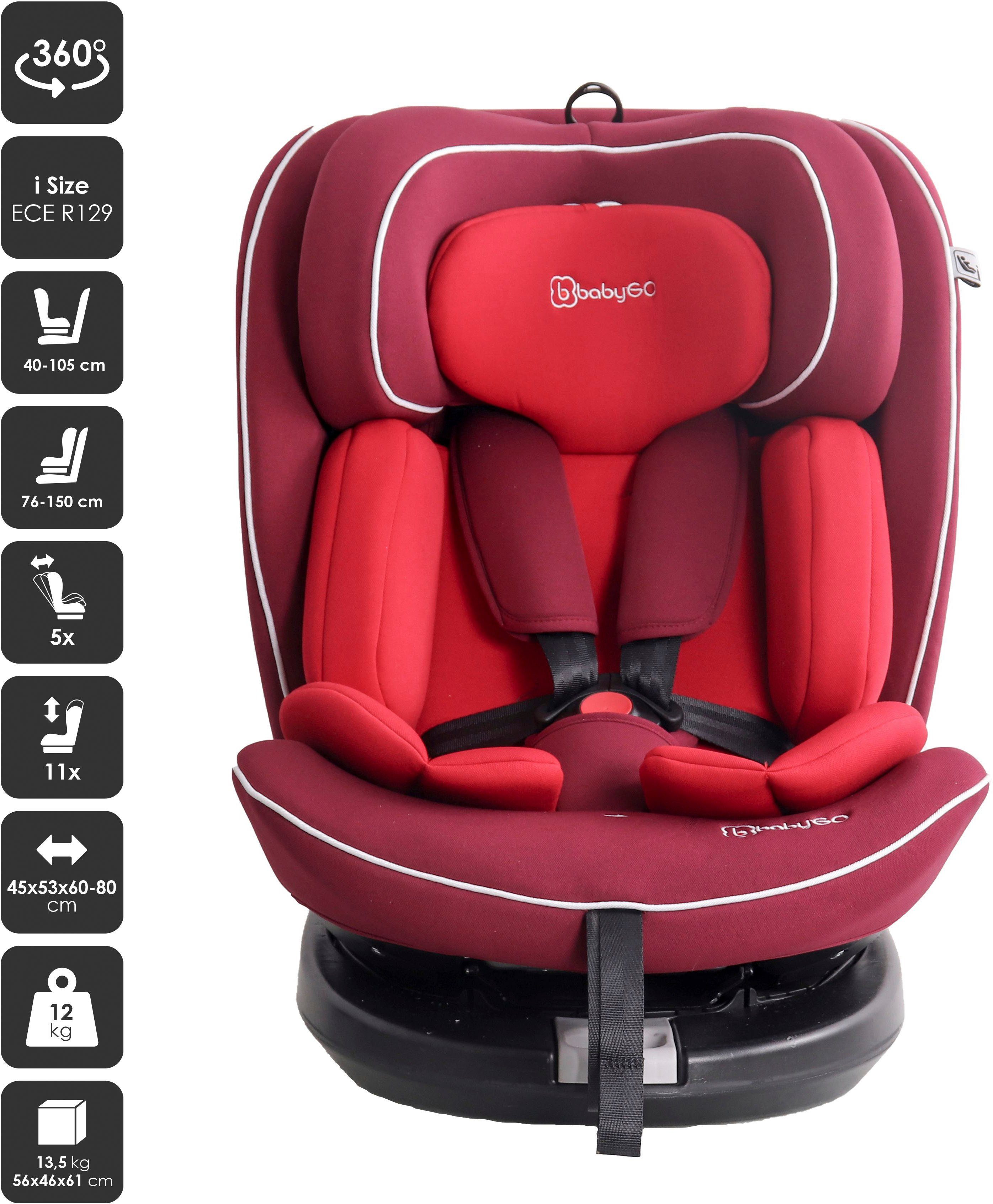 Nova2 I von Körpergröße rot cm für Size, Autokindersitz BabyGo 40-150 360