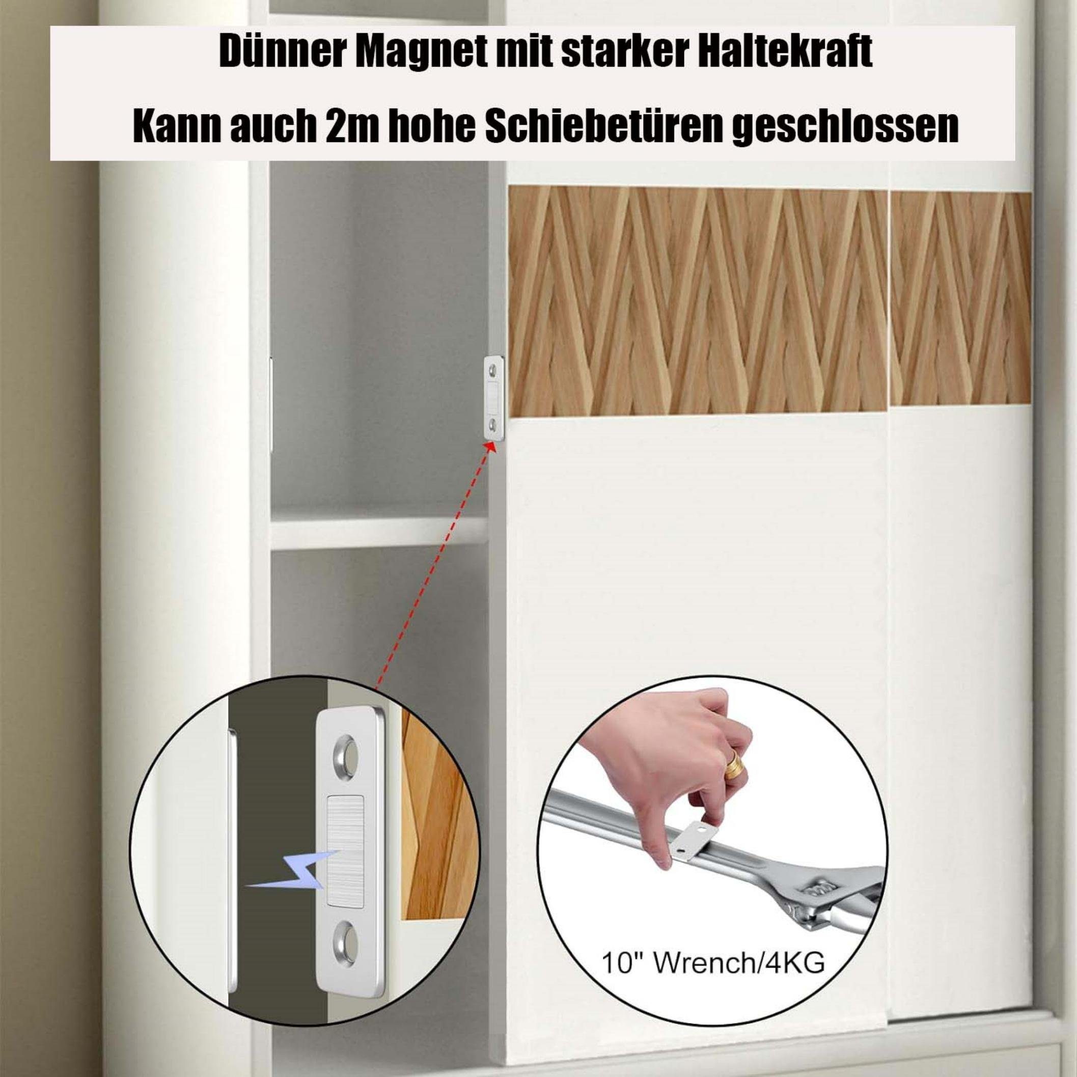 Coonoor Haftmagnetschnäpper 8er Magnetschnäpper Edelstahl Stark Tür Fenster Türmagnet, Leichte und kleine Schranktüren, Schubladen, Deckel, Schrankschiebetüren  – Bild 3 von 5