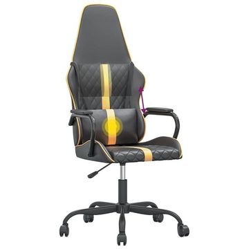 vidaXL Bürostuhl Gaming-Stuhl mit Massagefunktion Gold und Schwarz Kunstleder