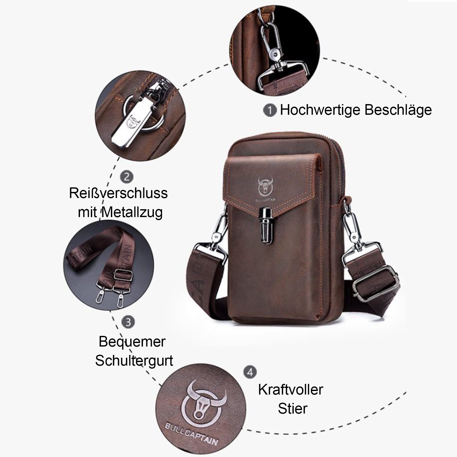 Mutig Umhängetasche Leder Herrentasche Herren Schultertasche günstig online kaufen