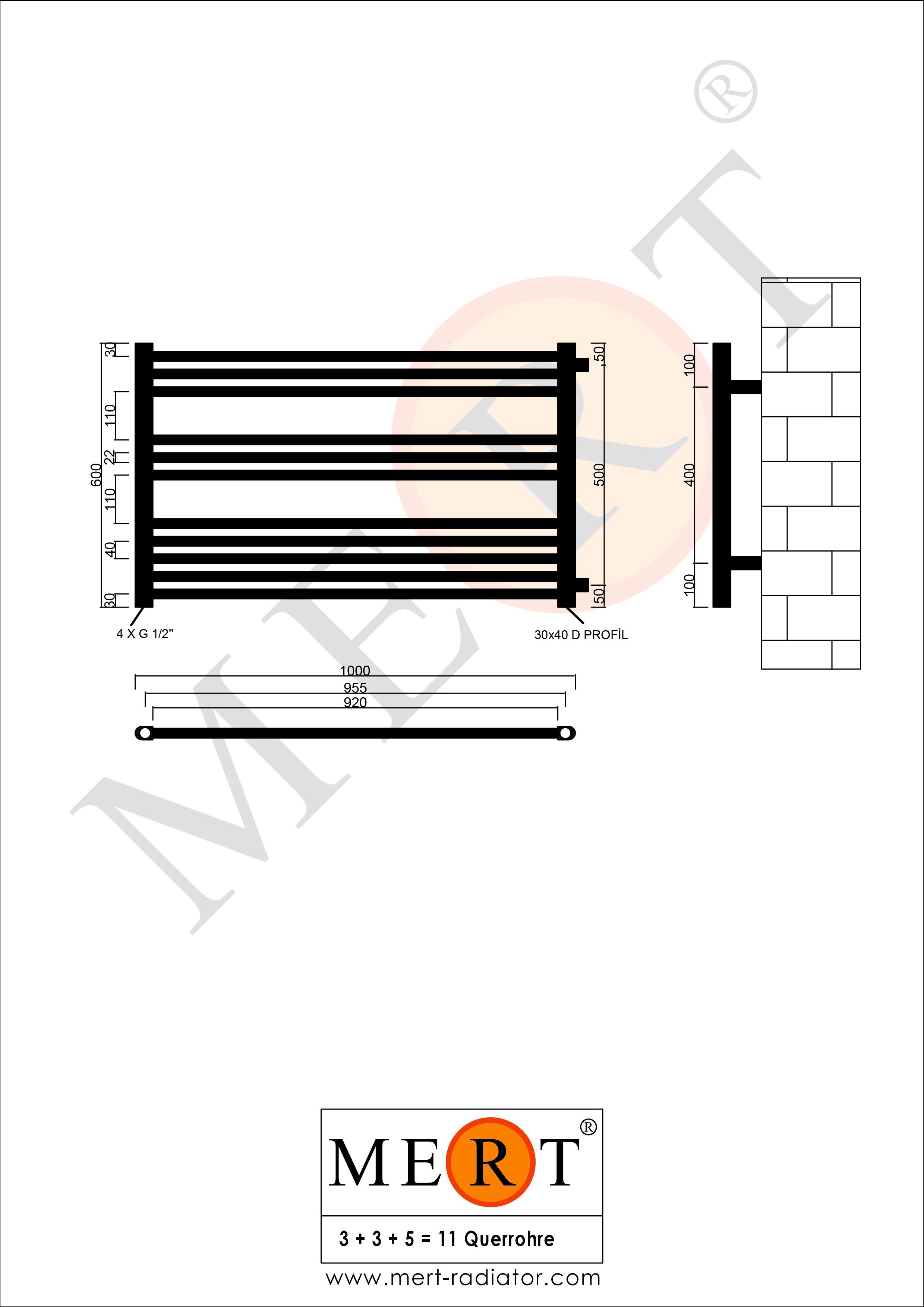 MERT Badheizkörper Austausch mit Seitenanschluss rechts oder links installi günstig online kaufen