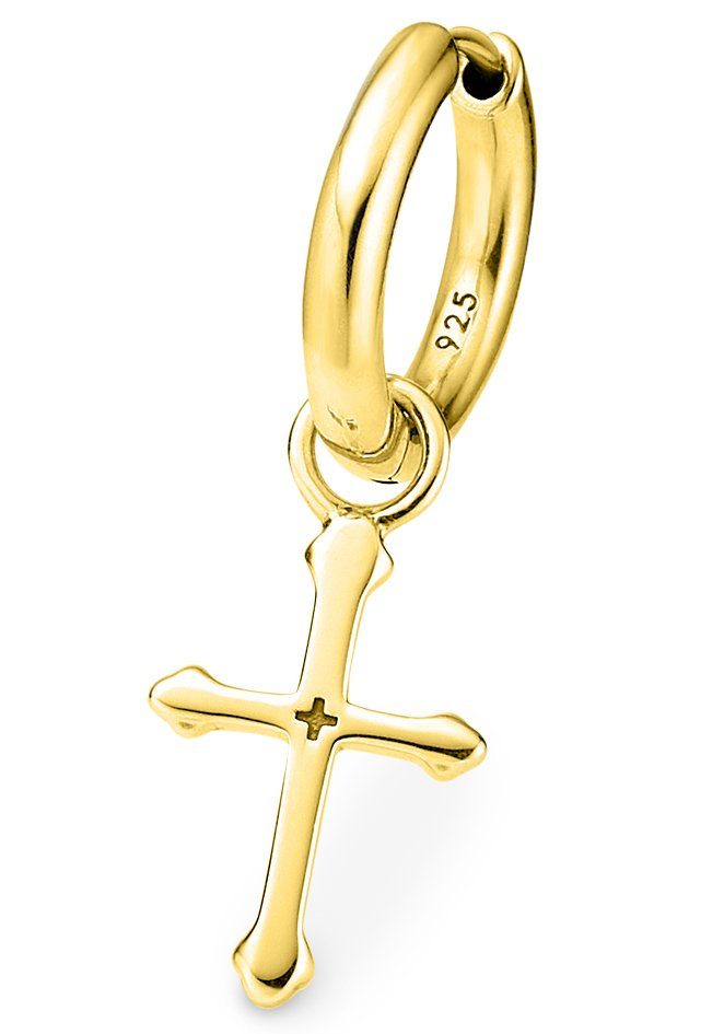 Bruno Banani Single-Creole Schmuck Geschenk Silber 925 Ohrschmuck Ohrring Kreuz, Einhänger abnehmbar
