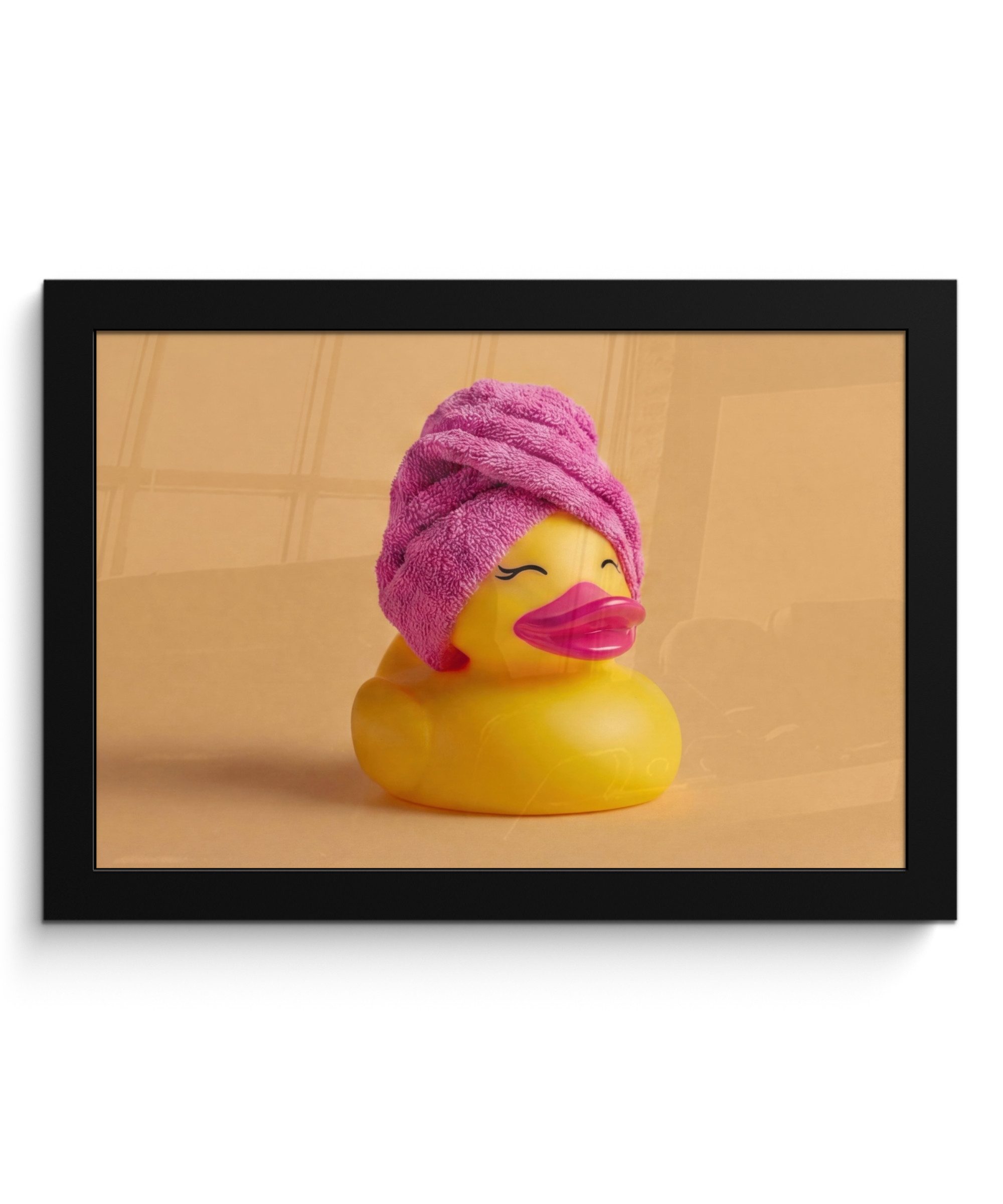 MuchoWow Poster Gummi-Ente - Handtuch - Farbenfroh, (1 St), Wandbilder, Deko Wohnzimmer Schlafzimmer, 30x20 cm
