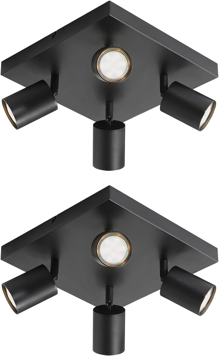 ZMH LED Deckenstrahler 4 Flammig Deckenspot GU10 Deckenlampe Spots 330°Schwenkbar Flur, Modern hochwetige Material, ohne Leuchtmittel