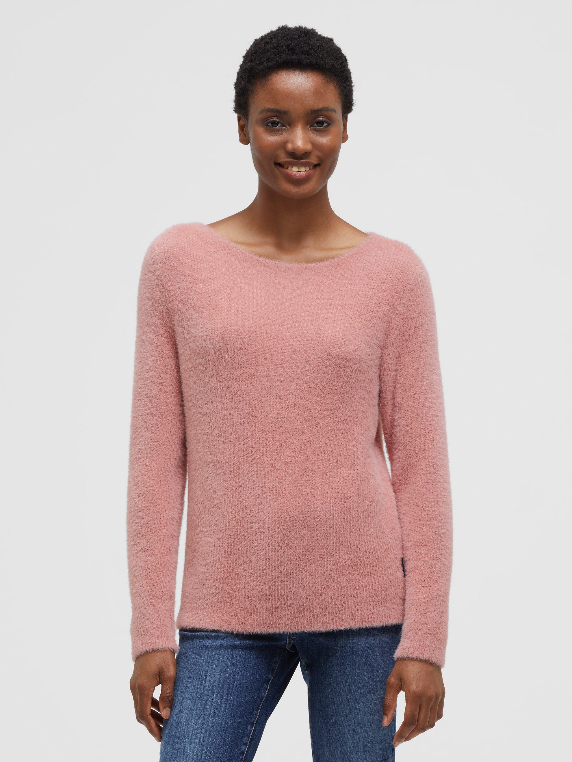 SOCCX Rundhalspullover aus Flauschstrick