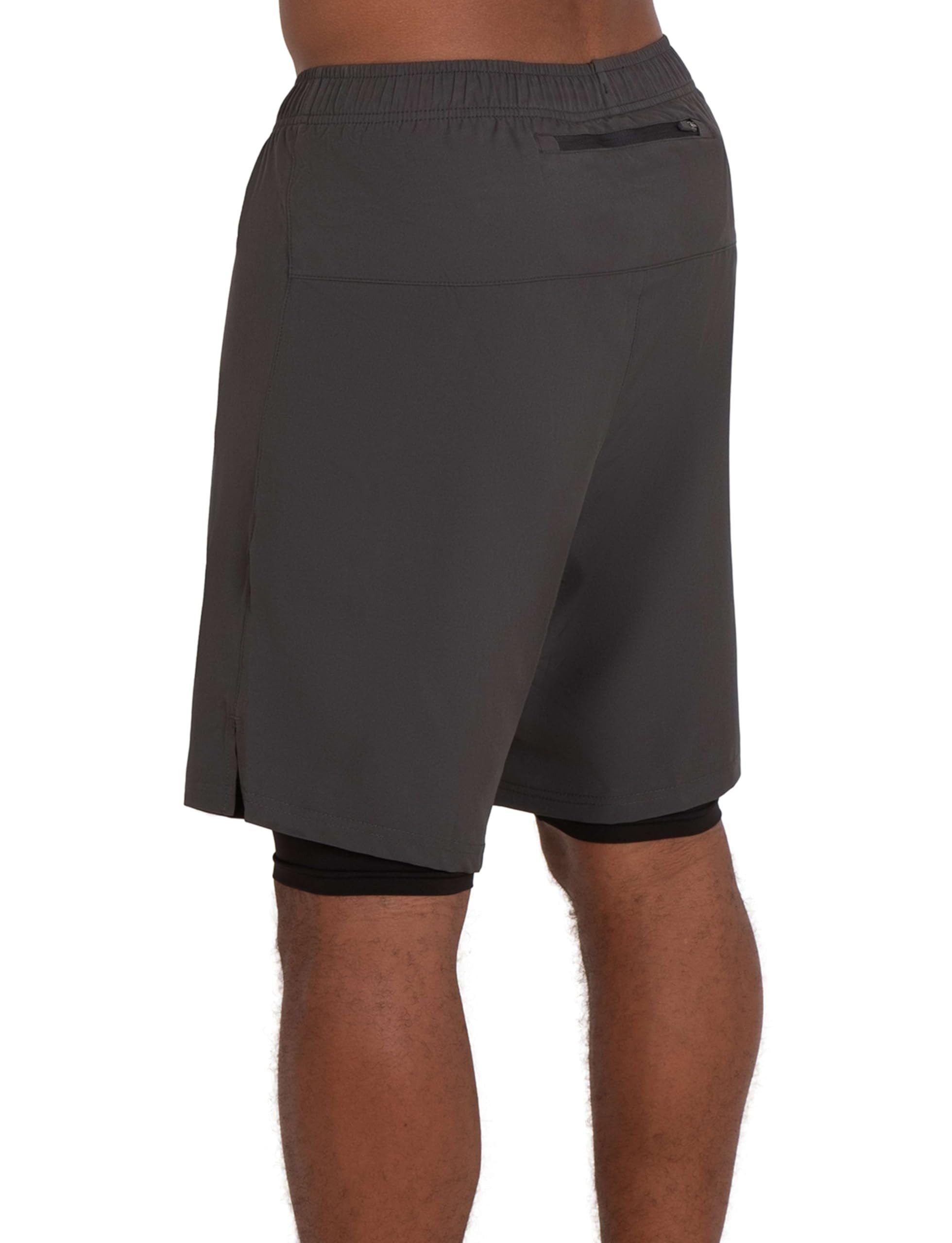TCA Trainingsshorts TCA Herren 2-in-1 Laufhose mit Kompressionshose - Grau, günstig online kaufen