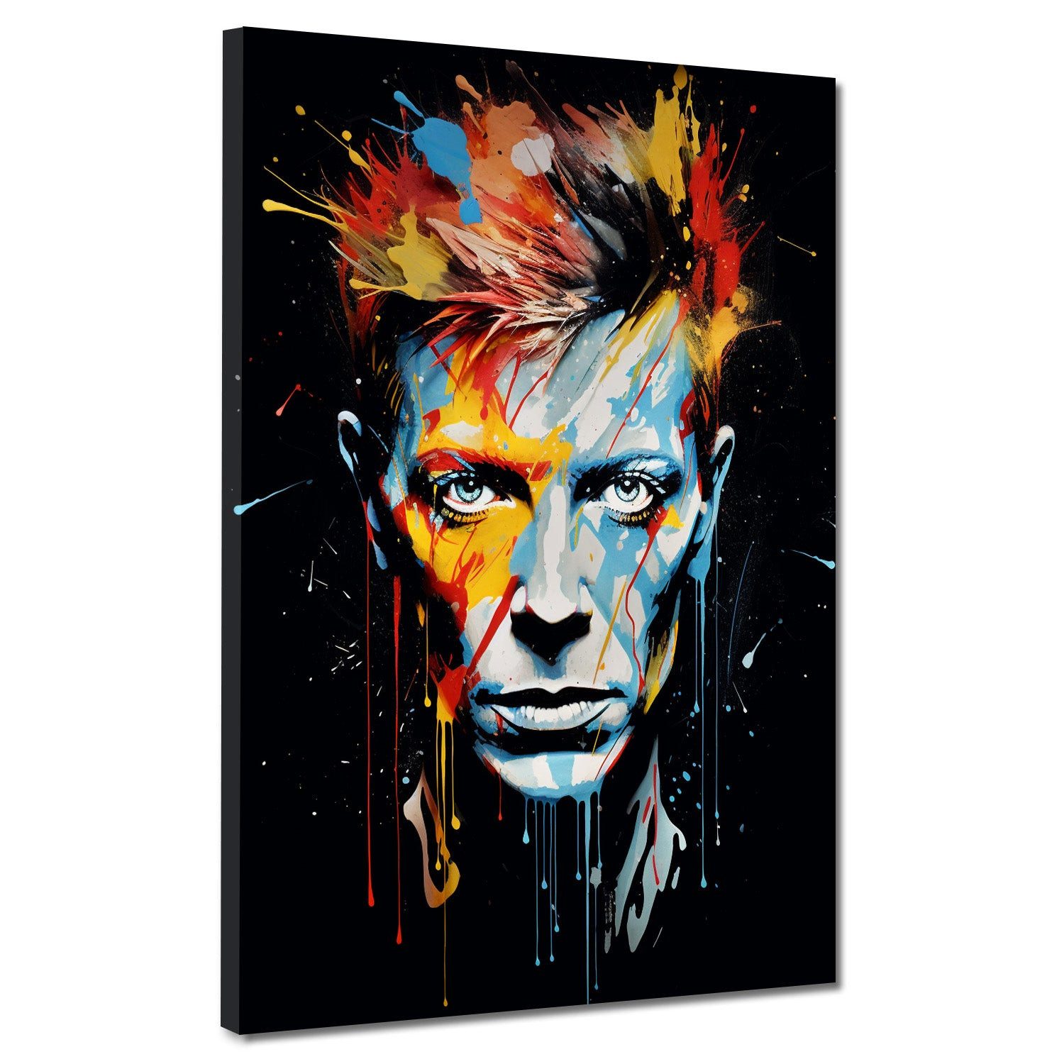 Artedinoi Leinwandbild Bowie Pop Art Dark Style Leinwandbild Wandbild Kunstdruck XL Wanddeko