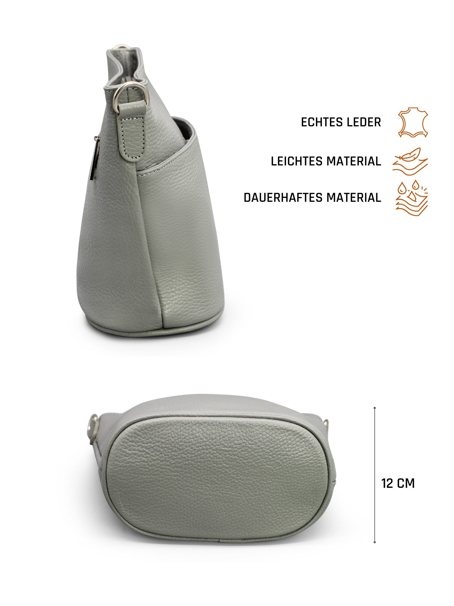 Adel Bags Schultertasche LINA Umhängetasche für Damen, Schultertasche Echtleder Gürteltasche