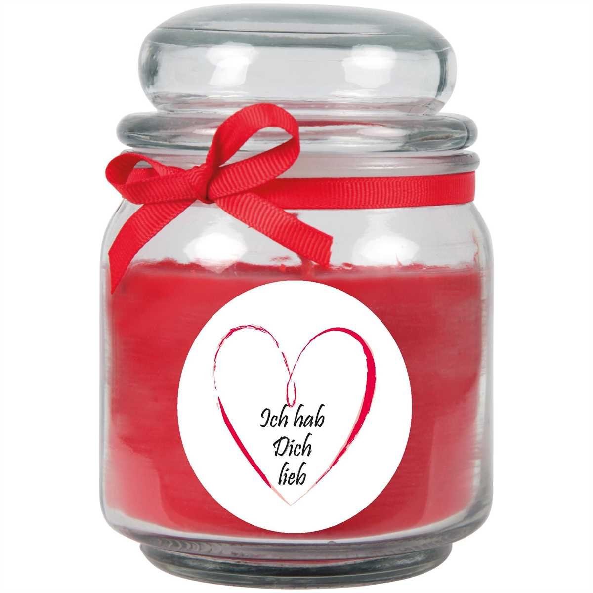 HS Candle Duftkerze im Bonbonglas, Motivkerze (1-tlg), Wachs, angenehmer Duft, Ideal zum Verschenken für Freunde und Familie