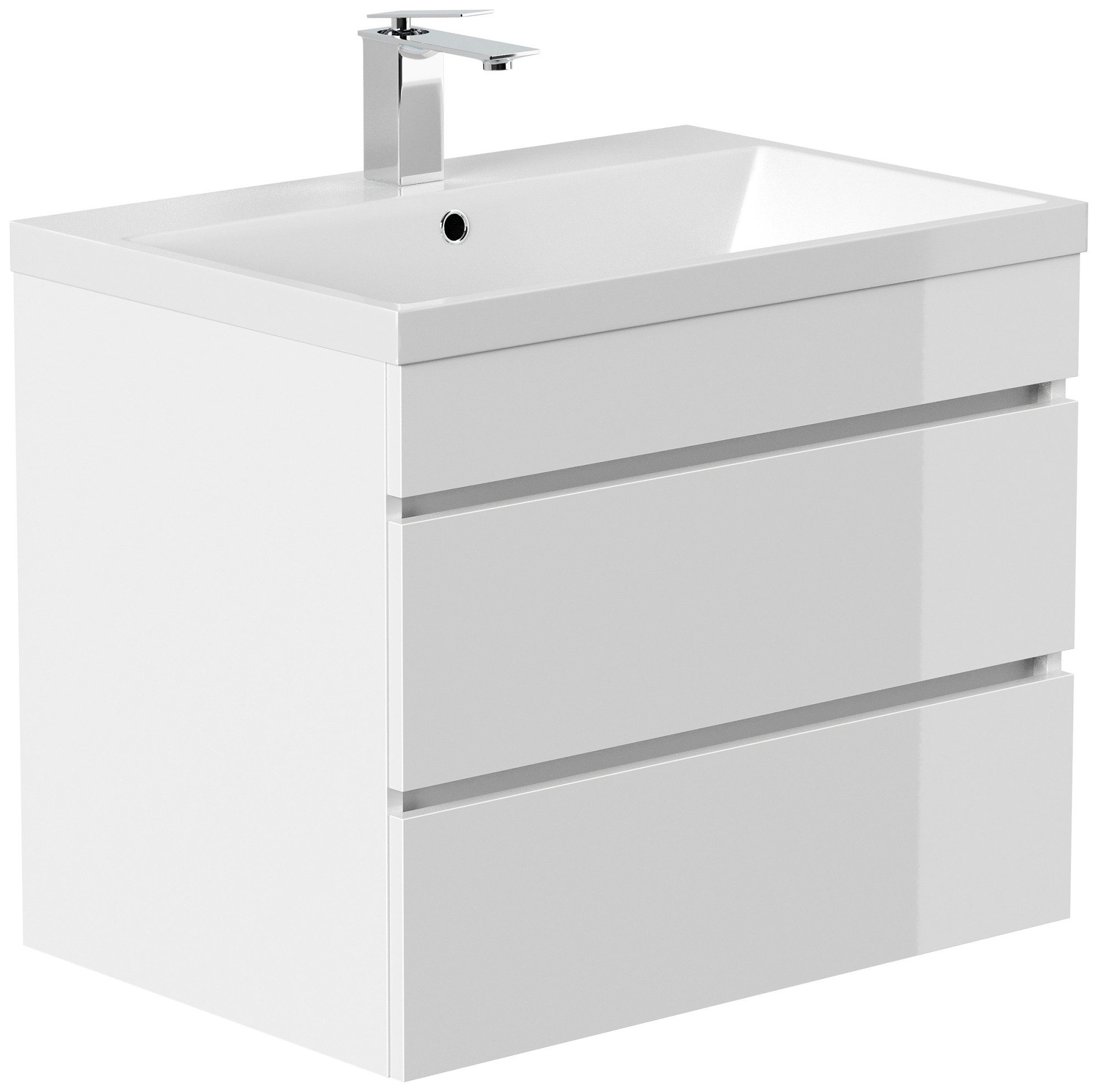 Magnolia Home Waschtisch Badmöbel Via 70 SoftClose weiss hochglanz mit grifflosen Schubladen