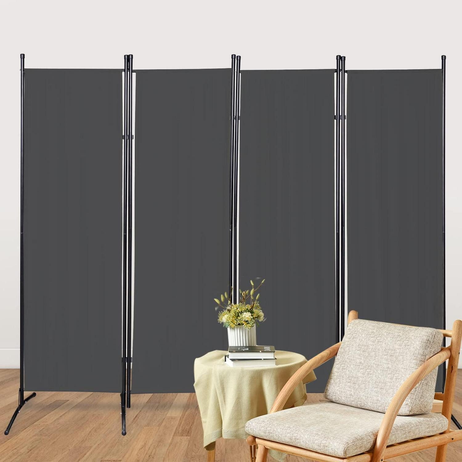 LuxusKollektion Paravent Paravent Anthrazit 200x170cm (1 St)