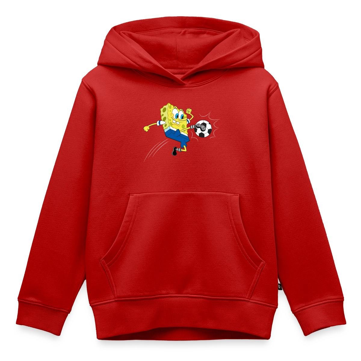 Hoodie Spongebob Schwammkopf Kickt Einen Fußball Kinder Premium Hoodie