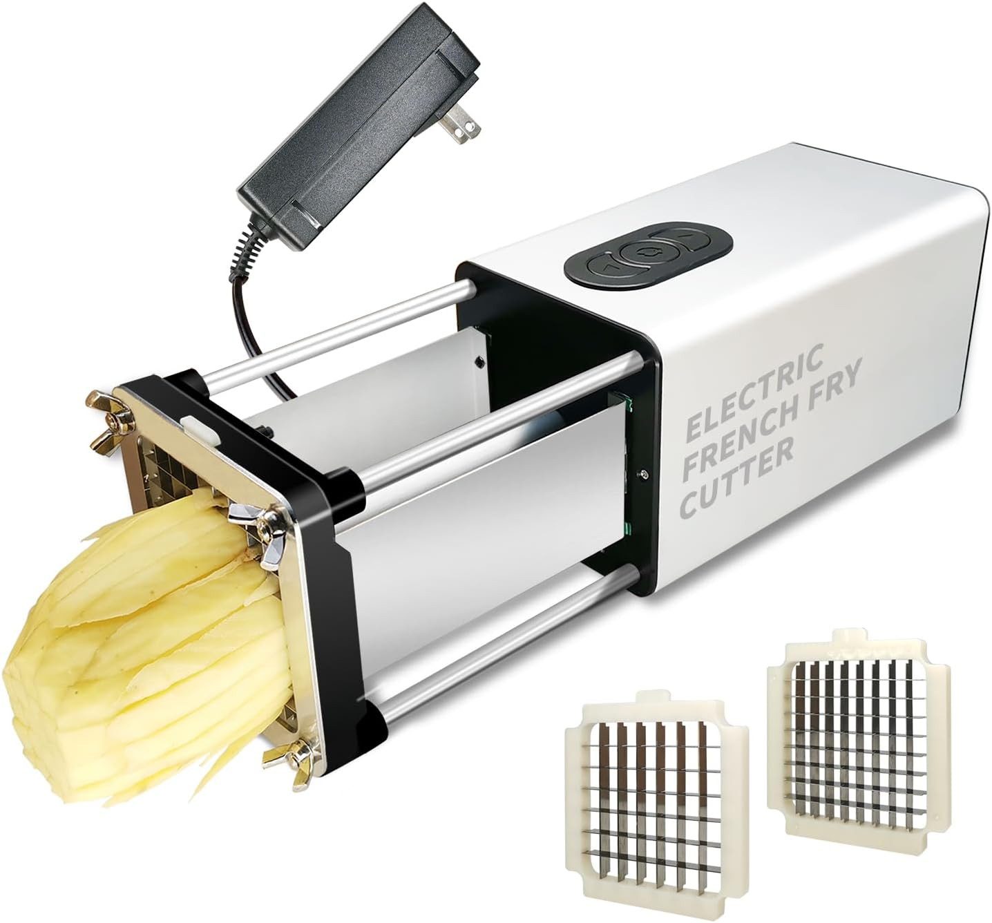 Fstcrt Pommesschneider Elektrischer Kartoffelschneider, Hochwertige scharfe Klingen, einfach und sicher, platzsparend