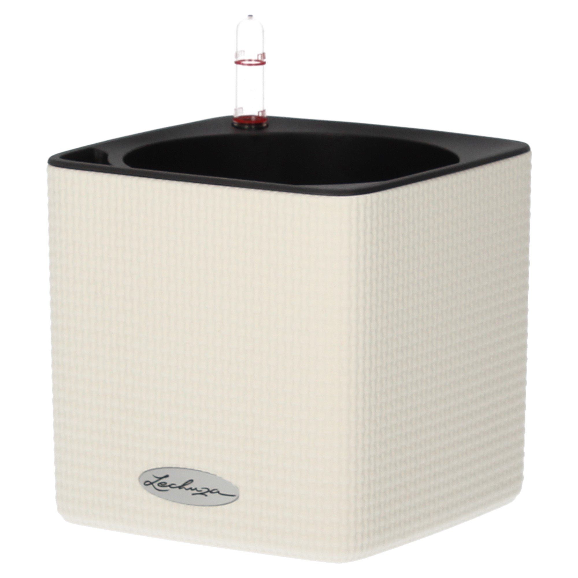 Lechuza® Blumentopf Komplettset AIO Cube (1 Color weiß 14 St) 