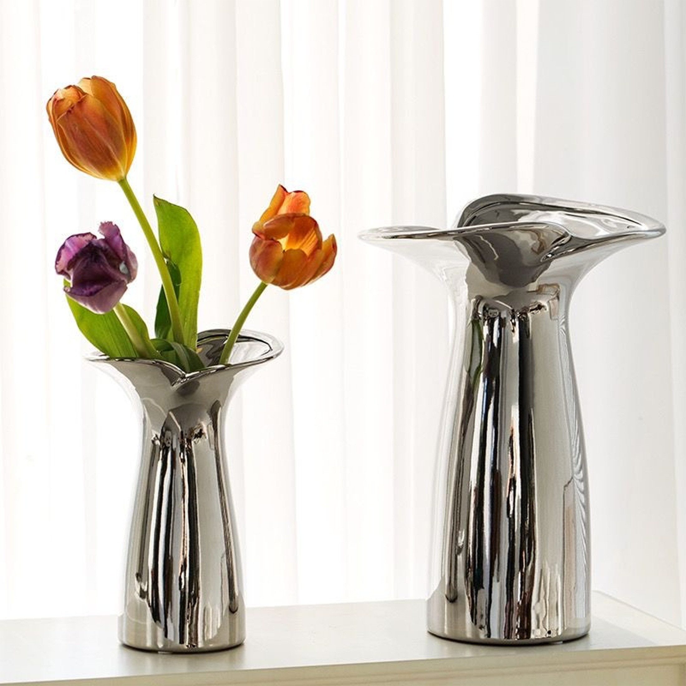 Masbekte Tischvase Dekovase (2er Set), Silbervasen, günstig online kaufen