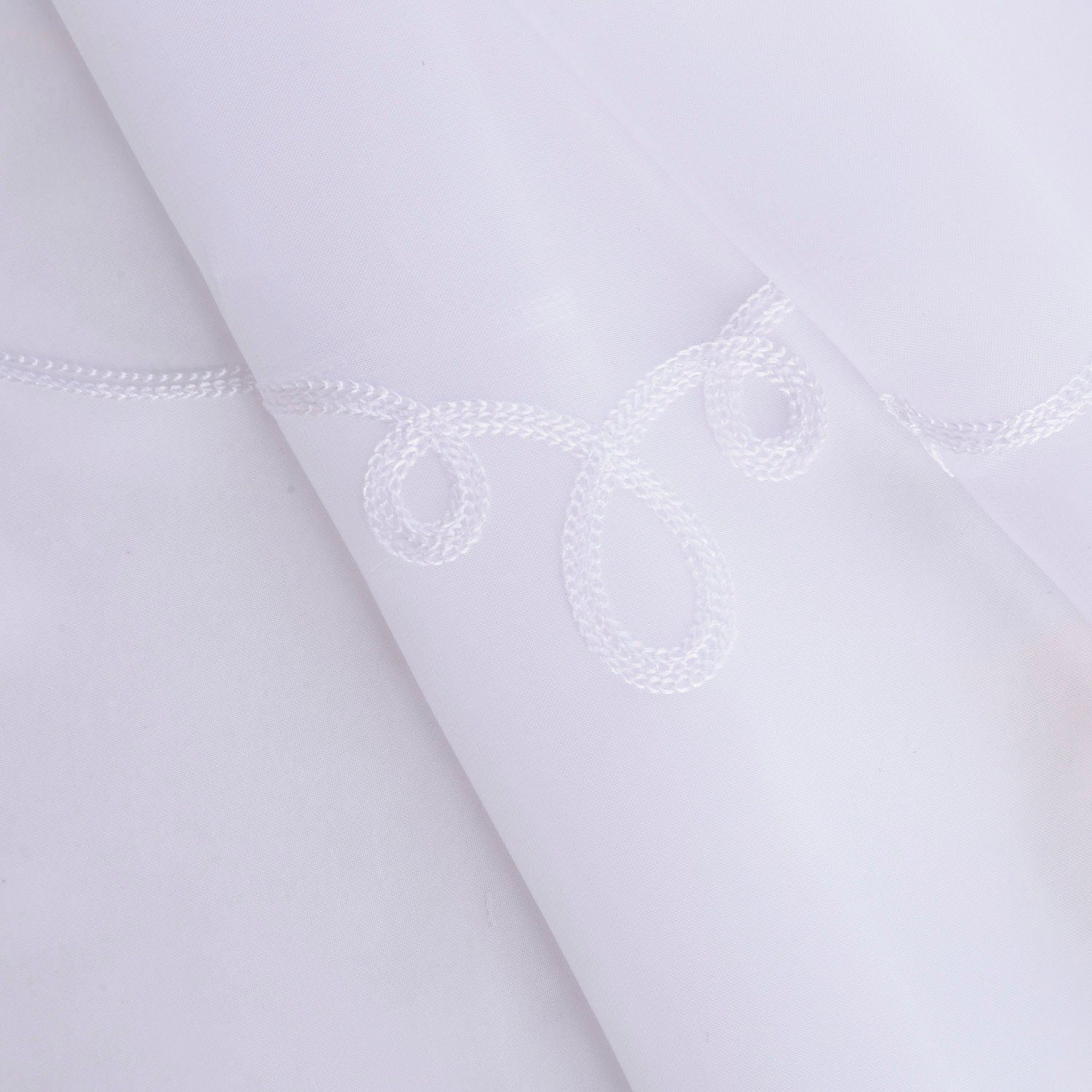 Gerster Scheibengardine Kalinda (1 St), Schlaufen, transparent, HxB: 50x150, mit feinem Stickdesign