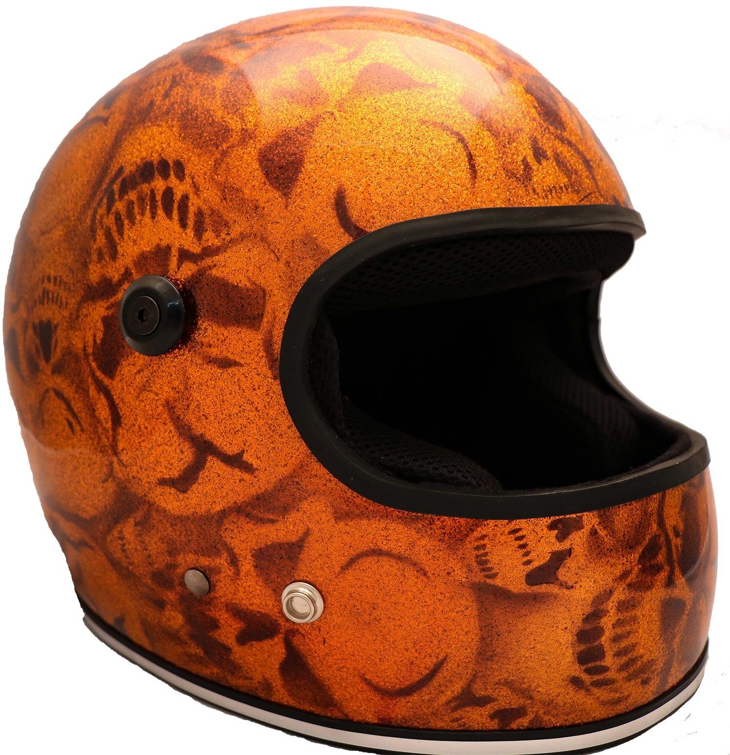 PiWear Motorradhelm »PiWear Fullface Retro Skull Orange, Integralhelm«  online kaufen | OTTO