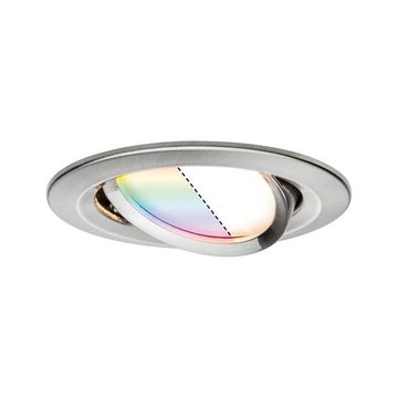 Paulmann LED Einbauleuchte Smartes Zigbee 3.0 LED Starter Set Nova Plus Coin in Eisen-gebürstet, keine Angabe, Leuchtmittel enthalten: Ja, fest verbaut, LED, warmweiss, Einbaustrahler, Einbauleuchte