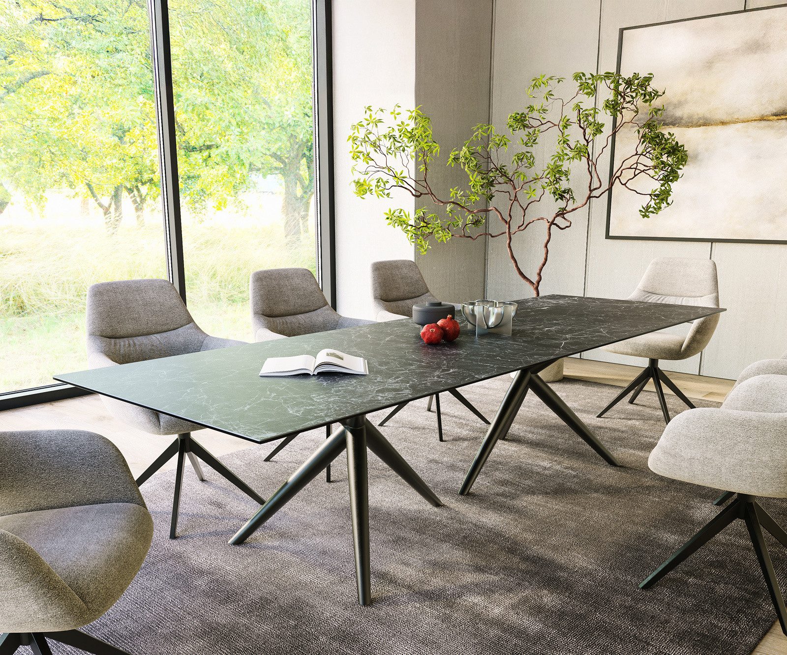 DELIFE Esstisch Edge, Keramik Laminam®Nero Greco günstig online kaufen