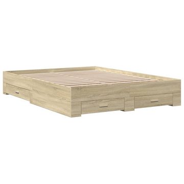 vidaXL Bett Bettgestell mit Schubladen Sonoma-Eiche 160x200cm Holzwerkstoff