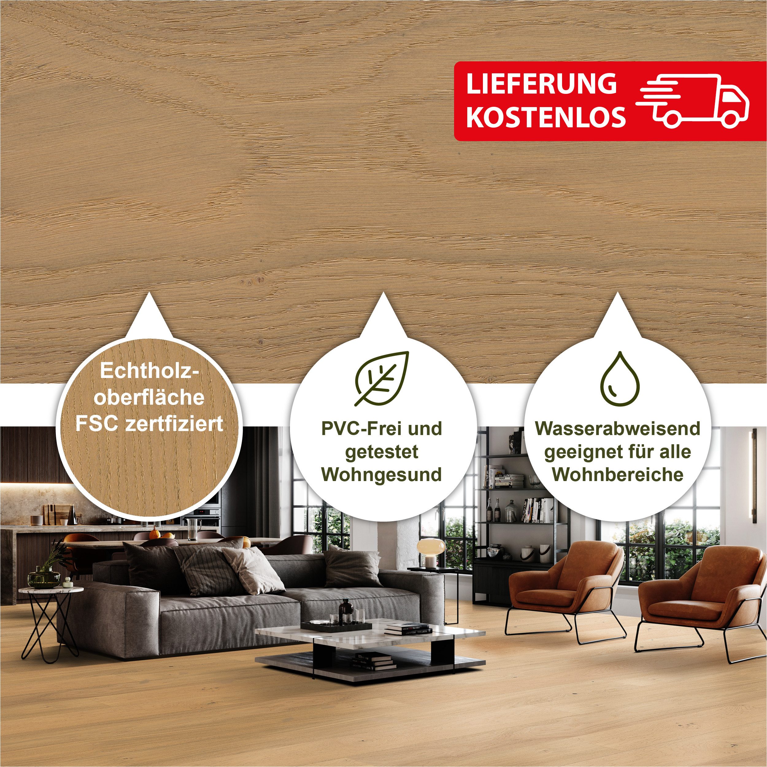 susify Parkett Premium Klick-Designboden mit wasserresistentem günstig online kaufen