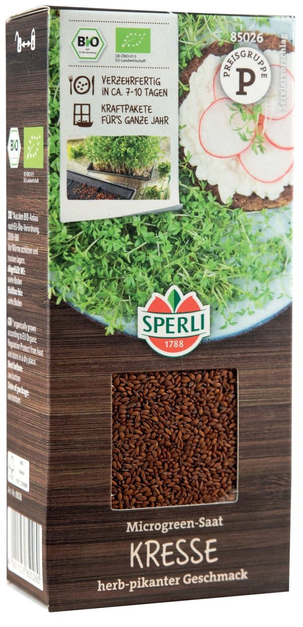 Sperli Kräutersamen Sperli BIO Microgreen-Saat Kresse, Bio