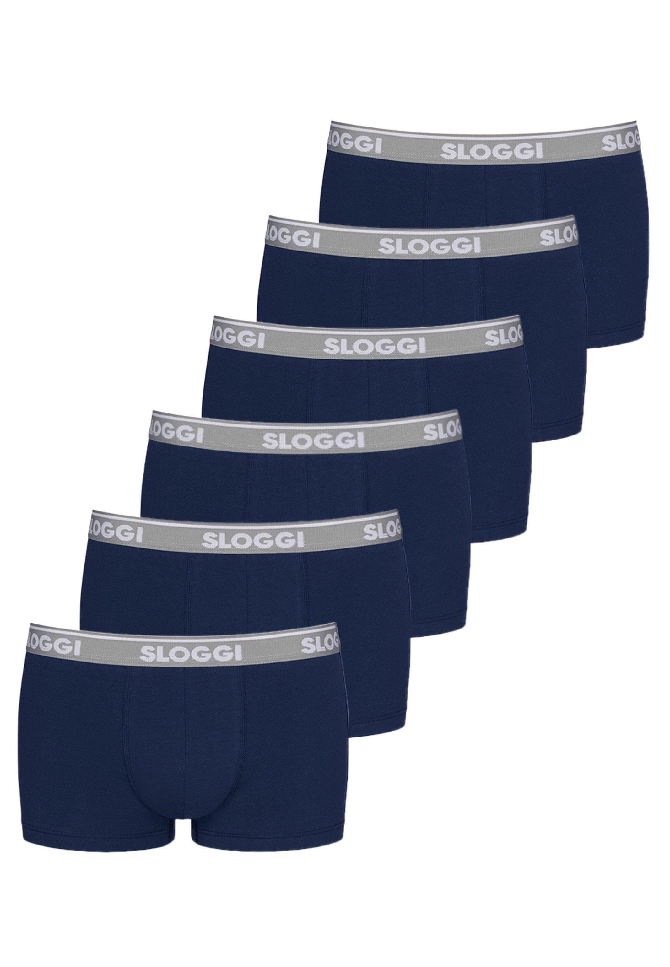 Sloggi Hipster Passform Ohne (Spar-Set, Pant / - Go 6-St) Black Eingriff Blue - Pack 6er Boxer ABC Retro Perfekte Baumwolle -