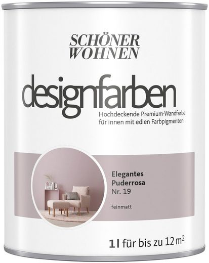 SCHÖNER WOHNEN-Kollektion Wand- und Deckenfarbe »Designfarben«, hochdeckend, Elegantes Puderrosa, matt, 1 l