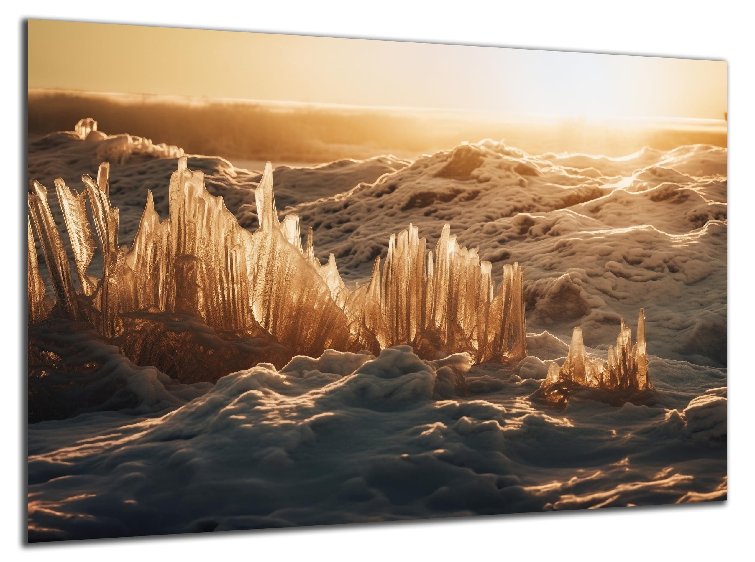 DARO Design Wandbild Abenteuer & Natur Wandbilder Wand Deko Bilder Modern Leinwandbild, (Salz-Geometrien am Strand - Bild klein Wohnzimmer Schlafzimmer Büro Flur Esszimmer Einteilig Querformat Fotodruck Abenteuer & Reise), 30x20 cm