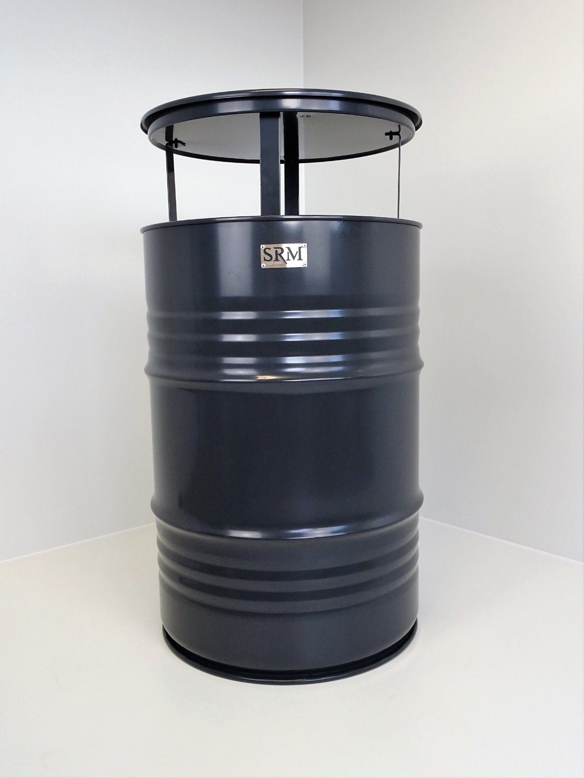 SRM Design Stehtisch Fassmöbel Stehtisch Bistrotisch Partytisch Anthrazit Ø 57cm Höhe 108cm