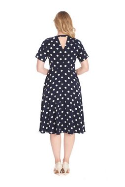 Banned A-Linien-Kleid Retro Swingkleid Set Sail Navy Vintage Polka Dot Dress 50s Pünktchen Kleid