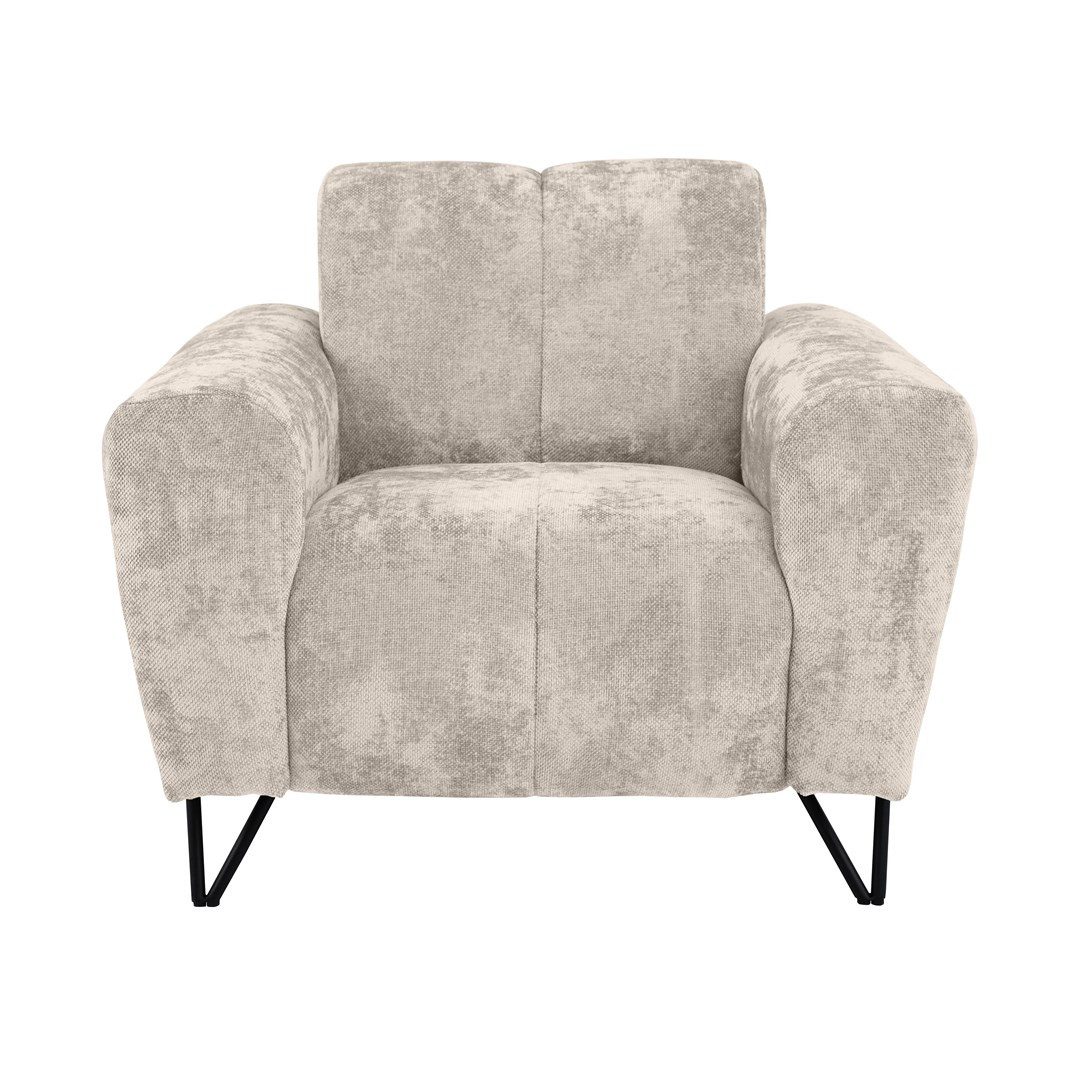 Beautysofa Sessel mit Metallbeine in schwarzer günstig online kaufen