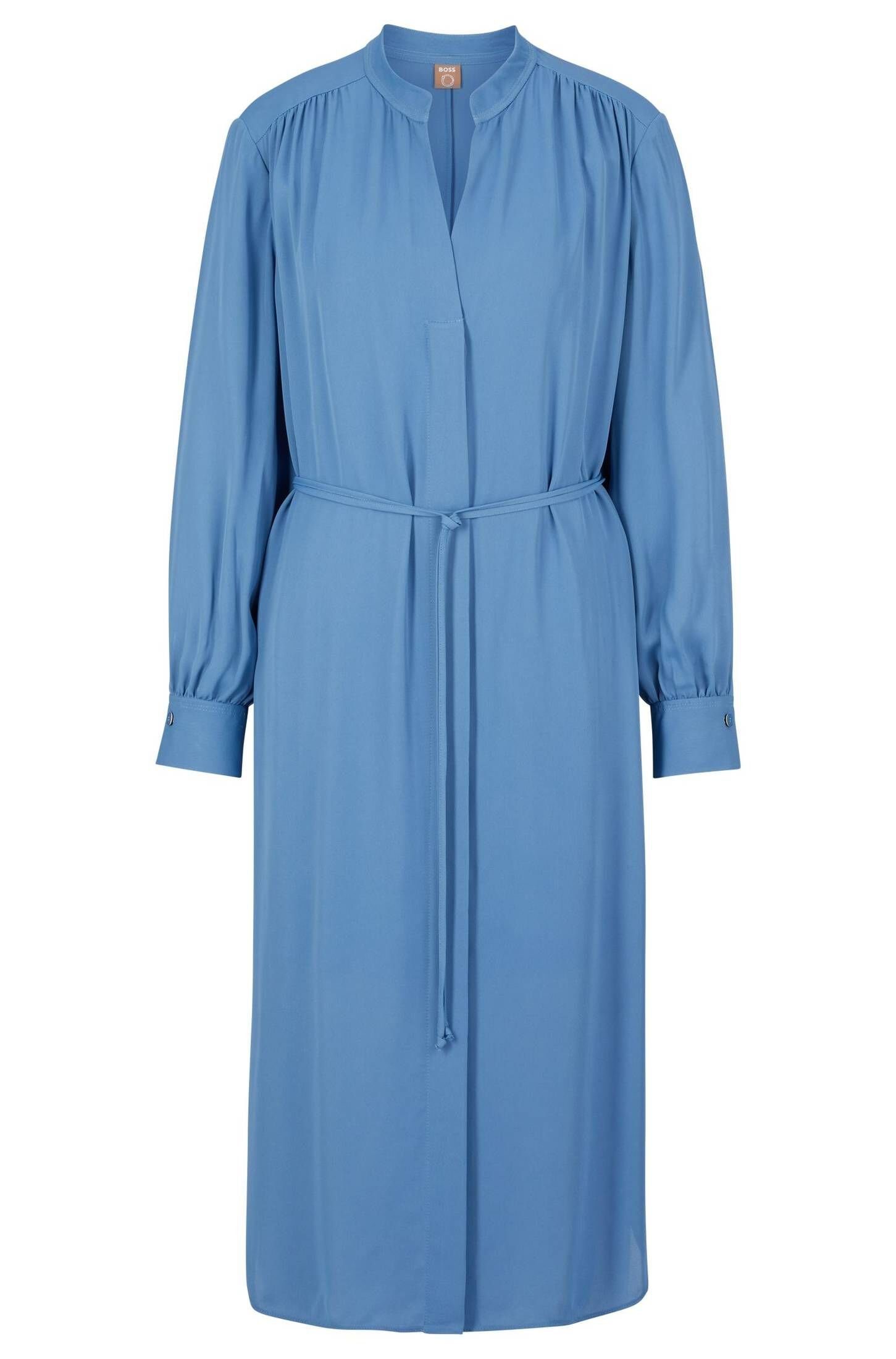 BOSS Sommerkleid Damen Kleid DIBANORA6 Langarm (1-tlg) blue (82)