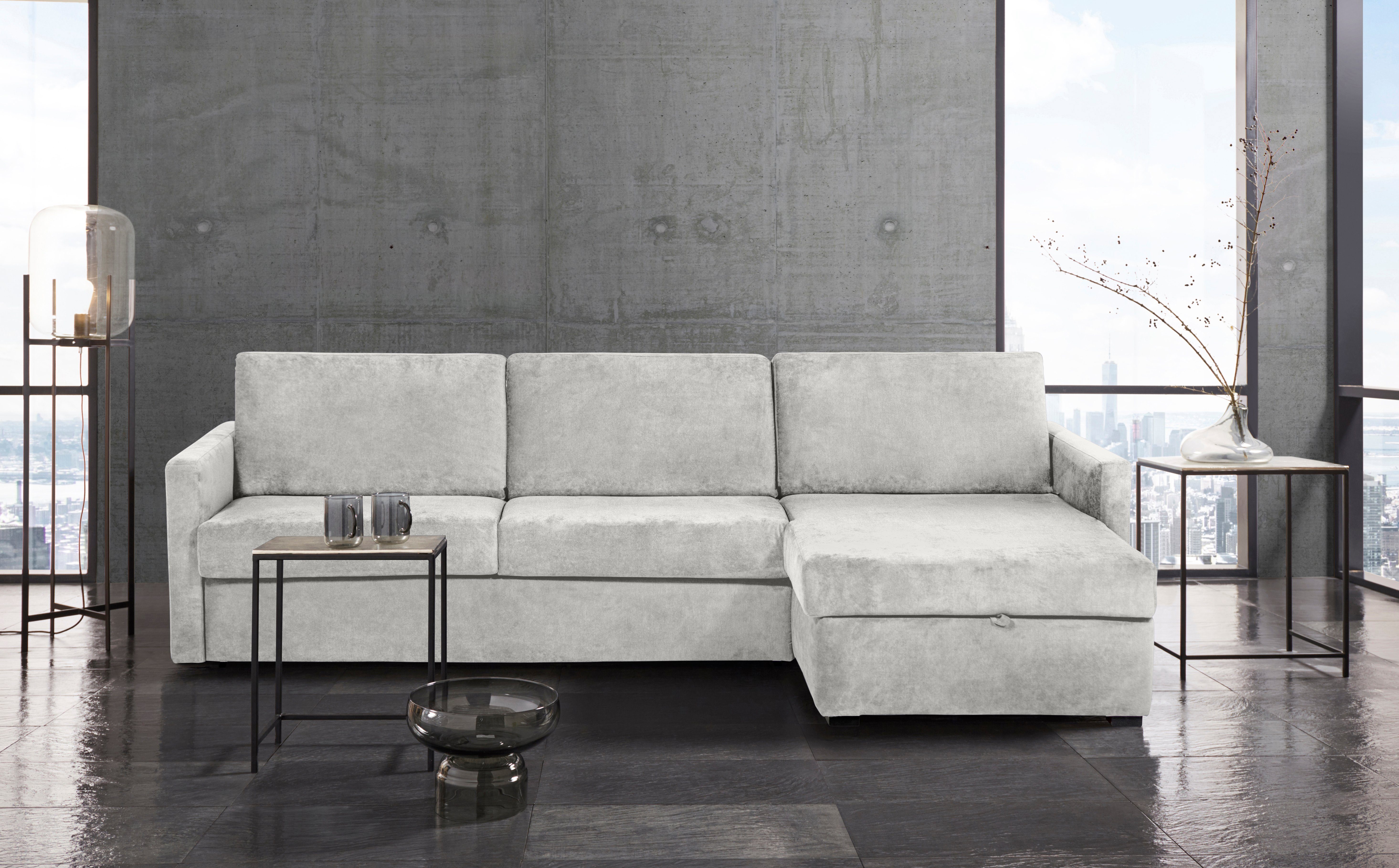 Home affaire Schlafsofa GOLDPOINT Ecksofa 264 cm, Liegefläche (140/200cm), L-Form, Bettfunktion, Bonell-Federkernmatratze und Dauerschläfer-Funktion