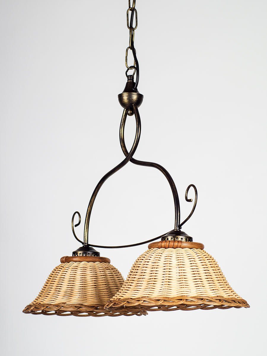 Helios Leuchten Pendelleuchte Rattan, Korblampe, Rattanlampe skandinavischer Stil, Boho Hängelampe, für Esstisch Wohnzimmer Küche, handgefertigtes Produkt