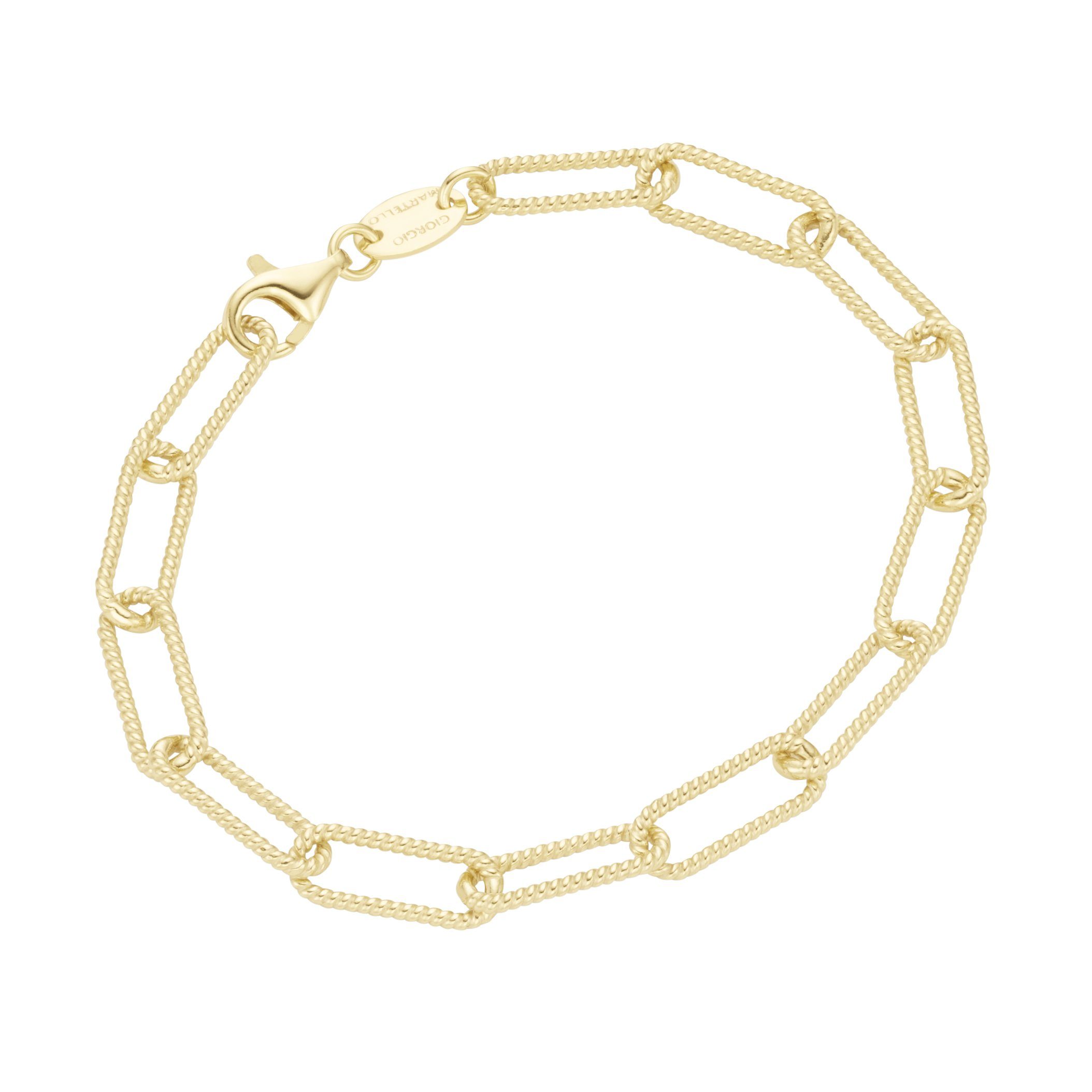 Armband Kordel-Optik, vergoldet, Silber 925