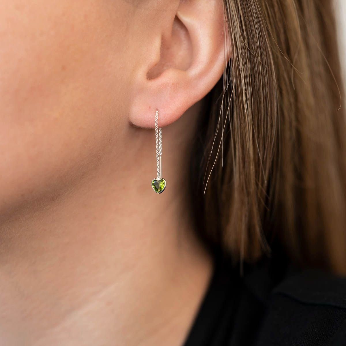 Materia Paar Ohrhänger Damen Silber Herz Zirkonia Grün filigran SO-480, 925 günstig online kaufen