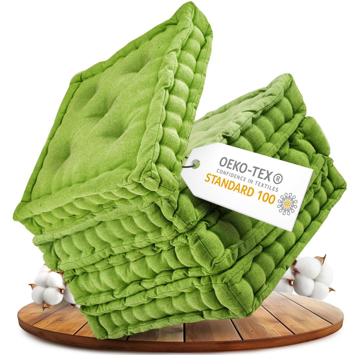 Gräfenstayn Sitzkissen Stuhlkissen, 40x40x8cm, Bodenkissen, Steppkissen, di günstig online kaufen