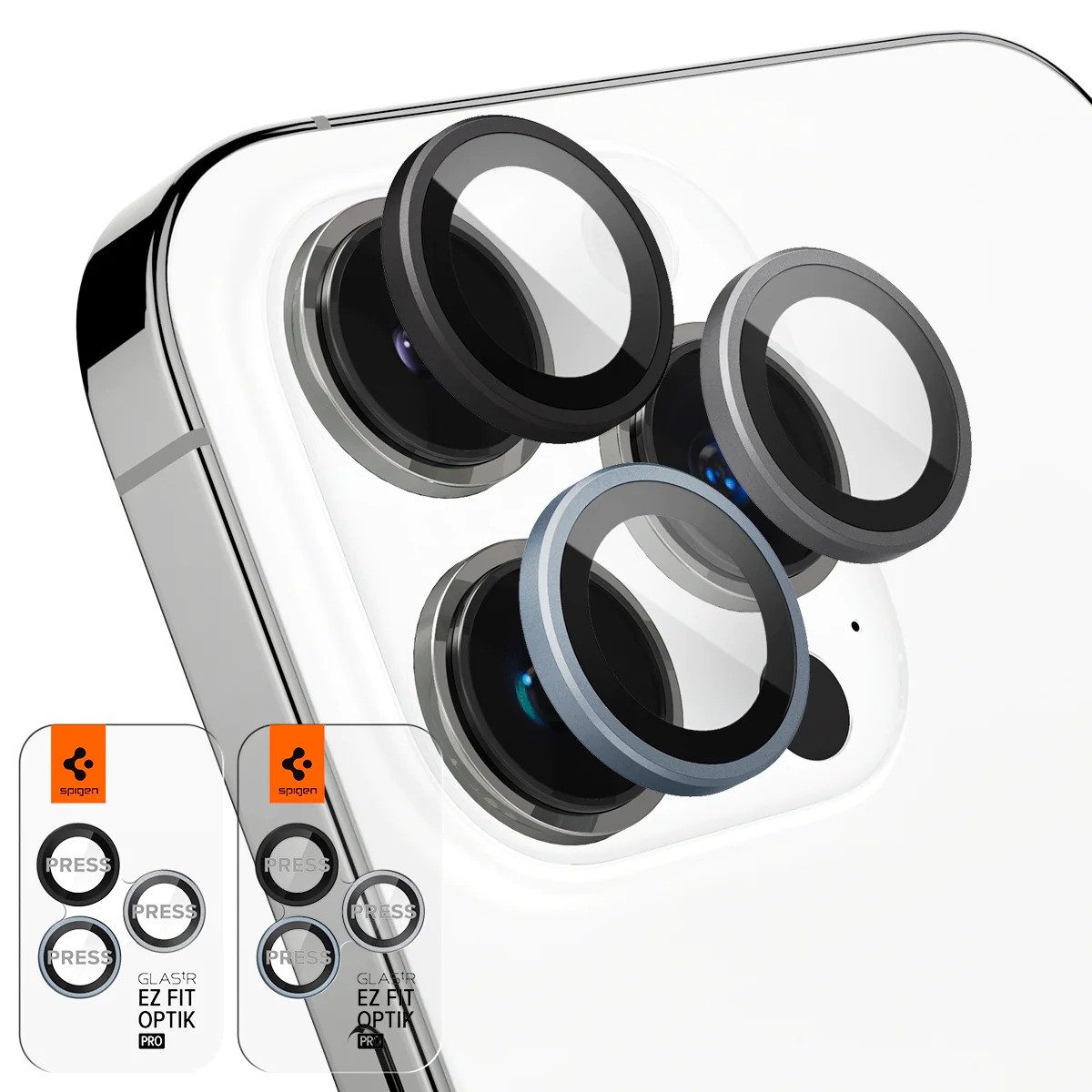 Spigen Kameraschutzglas 2x Kamera Schutz Glas für iPhone 17 16 15 14 Pro / Pro Max Echt Glas, 2 Stück, Anti-Fingerabdruck, Anti-Kratz, Hartglas, Robust, Schocksicher
