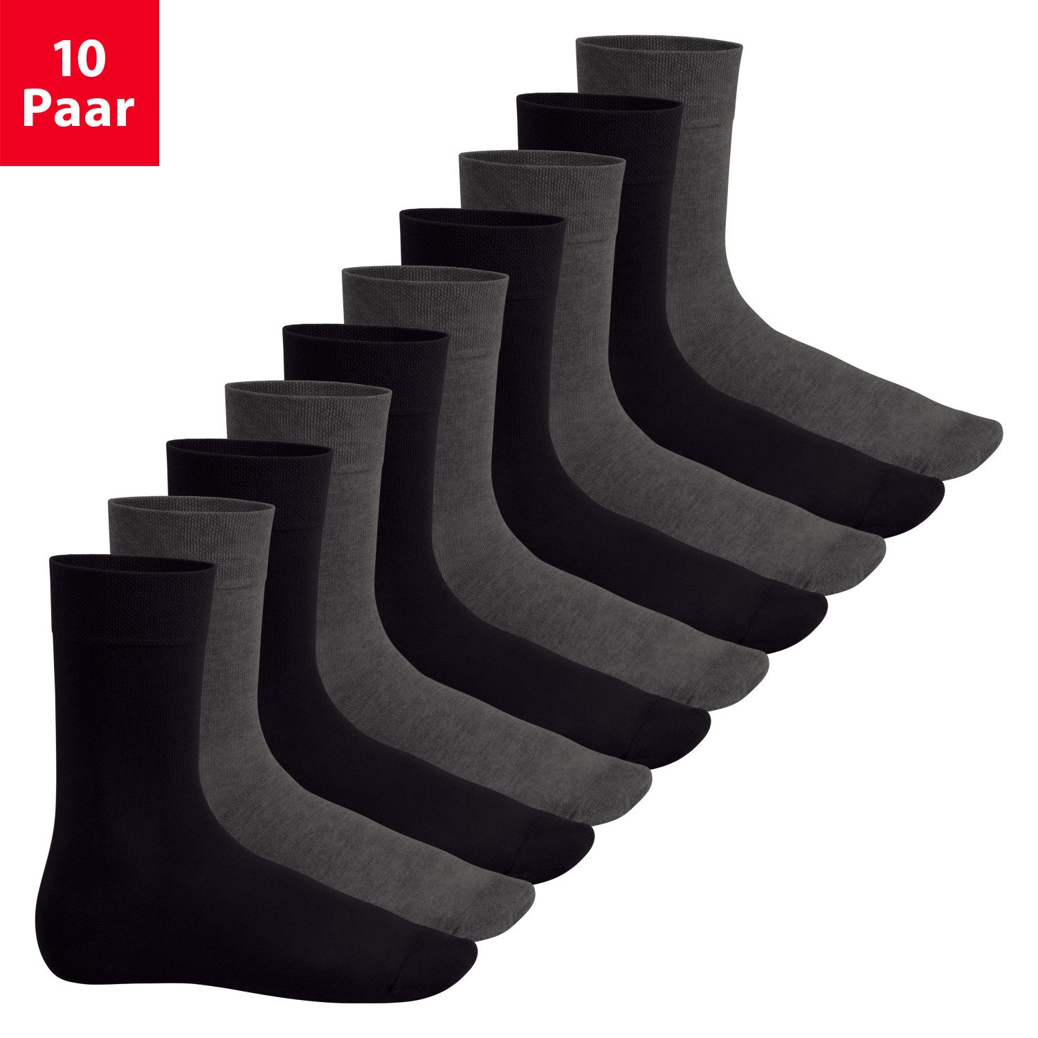 Basicsocken EVERYDAY! 10 PAAR Damen Herren Socken mit Baumwolle Basic Socken