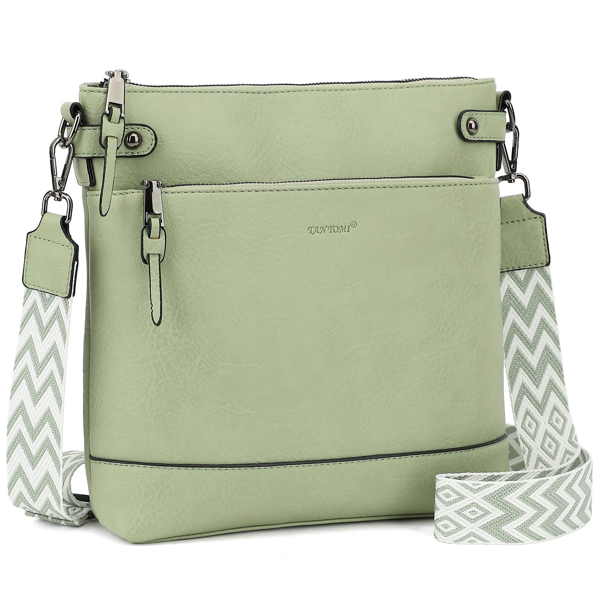 TAN.TOMI Umhängetasche Damen Mittel Crossbody Bag Leicht Schultertasche Tasche Bag, Mit Verstellbar Abnehmbar Breiter Gurt Pendeln Reise Campus