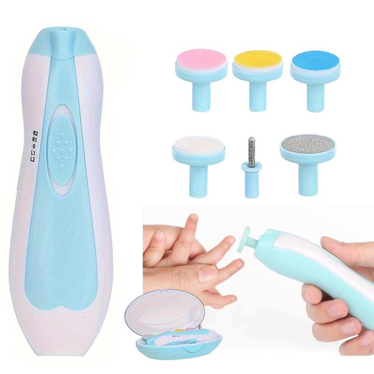 FELIXLEO Nagelknipser Elektrischer Babynageltrimmer Set 6 in 1 für Kinder Erwachsene, 1-tlg.